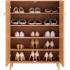 imageVEVOR Rattan Shoe Cabinet Narrow Shoe Storage Organizer with 2 Flip Rattan Drawers ampamp 1 Slide Drawer Metal Legs Slim Shoe Entryway Cabinet Ideal for Entryway Closet Hallway BlackLight Wood Color