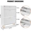 imageVEVOR Shoe Cabinet with 3 Flip Drawers Shoe Storage Cabinet for Entryway Free Standing Shoe Storage Organizer with Side Hooks for Heels Boots Slippers in Hallway Living Room315W 3 Drawers