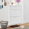 imageVEVOR Shoe Cabinet with 3 Flip Drawers Shoe Storage Cabinet for Entryway Free Standing Shoe Storage Organizer with Side Hooks for Heels Boots Slippers in Hallway Living Room315W 3 Drawers