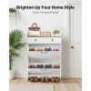 imageVEVOR Shoe Cabinet with 3 Flip Drawers Shoe Storage Cabinet for Entryway Free Standing Shoe Storage Organizer with Side Hooks for Heels Boots Slippers in Hallway Living Room315W 2 Drawers2 Storage Drawers