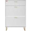 imageVEVOR Shoe Cabinet with 3 Flip Drawers Shoe Storage Cabinet for Entryway Free Standing Shoe Storage Organizer with Side Hooks for Heels Boots Slippers in Hallway Living Room315W 3 Drawers