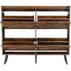 imageVEVOR Shoe Cabinet with 3 Flip Drawers Shoe Storage Cabinet for Entryway Free Standing Shoe Storage Organizer with Side Hooks for Heels Boots Slippers in Hallway Living Room473W 4 Drawers