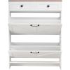 imageVEVOR Shoe Cabinet with 3 Flip Drawers Shoe Storage Cabinet for Entryway Free Standing Shoe Storage Organizer with Side Hooks for Heels Boots Slippers in Hallway Living Room315W 2 Drawers2 Storage Drawers