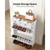 imageVEVOR Shoe Cabinet with 3 Flip Drawers Shoe Storage Cabinet for Entryway Free Standing Shoe Storage Organizer with Side Hooks for Heels Boots Slippers in Hallway Living Room315W 2 Drawers2 Storage Drawers
