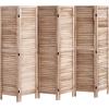 imageVEVOR Wood Room Divider 6 Panel Wood Folding Privacy Screen 669 Inches Tall Indoor Louvered Partition Divider Portable Decoration Screen for Room Separation Home Office Restaurant ampamp Bedroom