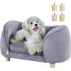 imageVEVOR Dog Bed Dog Couch for Small Dogs and Cats Soft Velvety Pet Sofa and Chair 35 lbs Load Capacity BlueGray