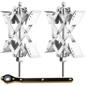 imageVEVOR Camper Wheel Chock Stabilizer XShaped RV Stabilizer Wheel Chock Fit for 15quot to 10quot Tire Space 2 Sets of Wheel Chocks with Ratchet Wrench and Storage Bag for Campers Travel Trailers TrucksX shape