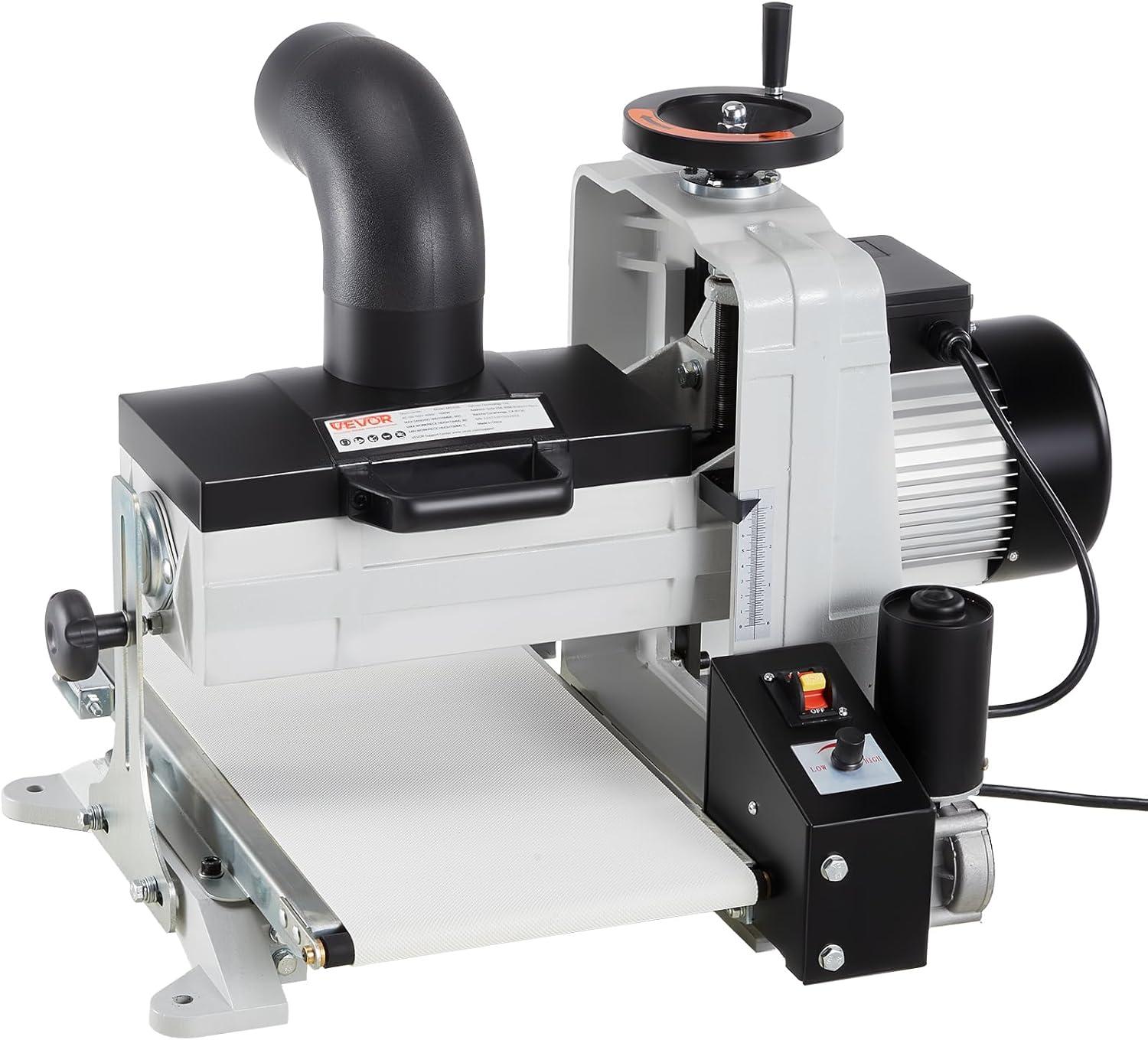 imageVEVOR 22quot Drum Sander with Stand ampamp Extension Tables 175HP 1440RPM Dual Motor Drum Sander for Woodworking  Variable Speed Conveyor Belt 4quot Dust Collection Port for Cabinet ampamp Furniture Finishing10Inch