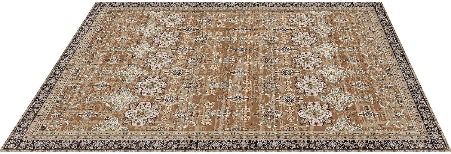 imageVEVOR 6 x 9 ft Area Rug Large Washable Boho Rug NonSlip and TearResistant Soft Carpet Pet ampamp Child Friendly Bohemian Area Rugs Indoor Mat for Bedroom Living Room Kids Room Entryway GrayBrown Green