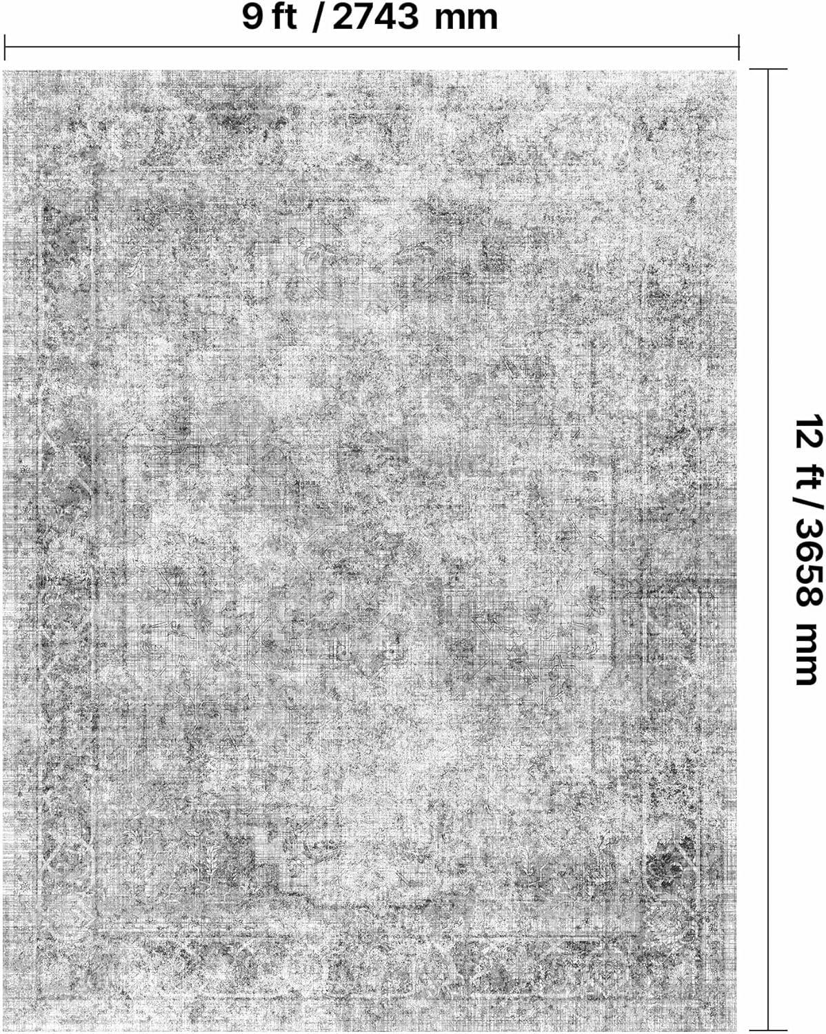 imageVEVOR 6 x 9 ft Area Rug Large Washable Boho Rug NonSlip and TearResistant Soft Carpet Pet ampamp Child Friendly Bohemian Area Rugs Indoor Mat for Bedroom Living Room Kids Room Entryway GrayGrey