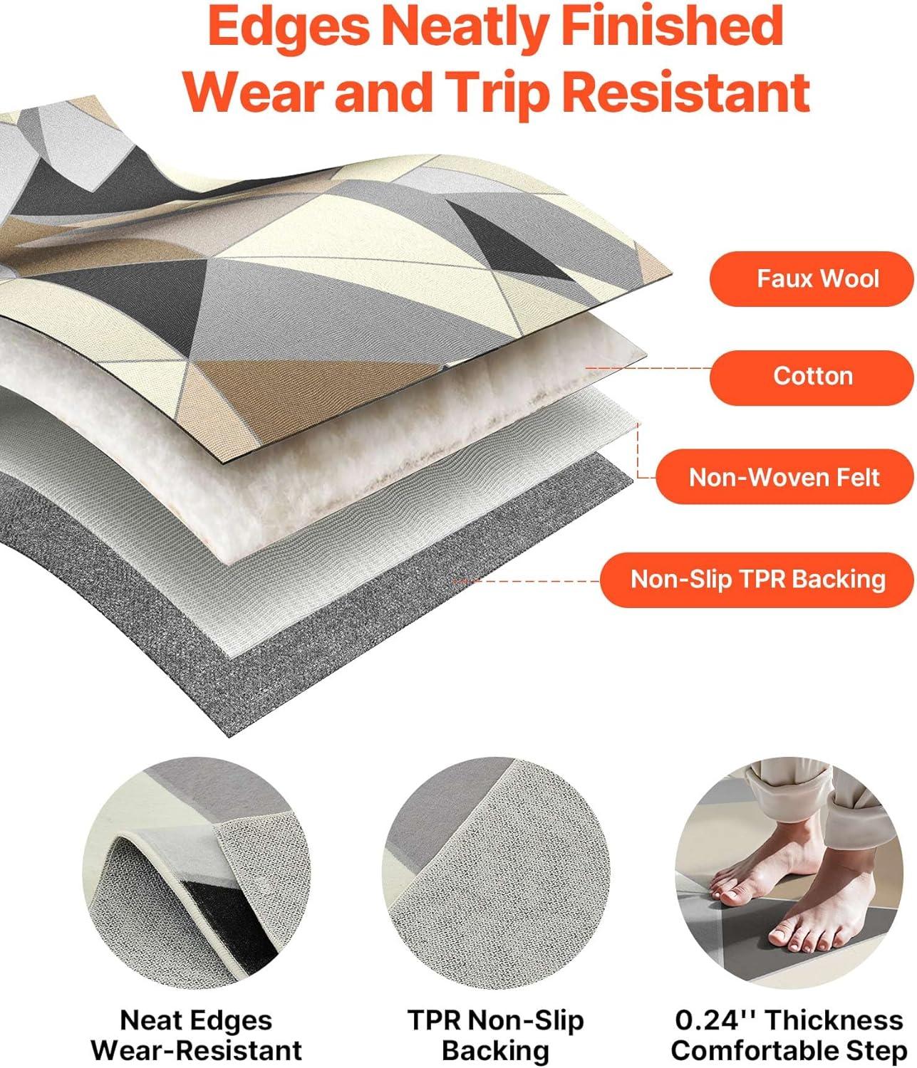 imageVEVOR 6 x 9 ft Area Rug Large Washable Boho Rug NonSlip and TearResistant Soft Carpet Pet ampamp Child Friendly Bohemian Area Rugs Indoor Mat for Bedroom Living Room Kids Room Entryway GrayCharcoal Gray
