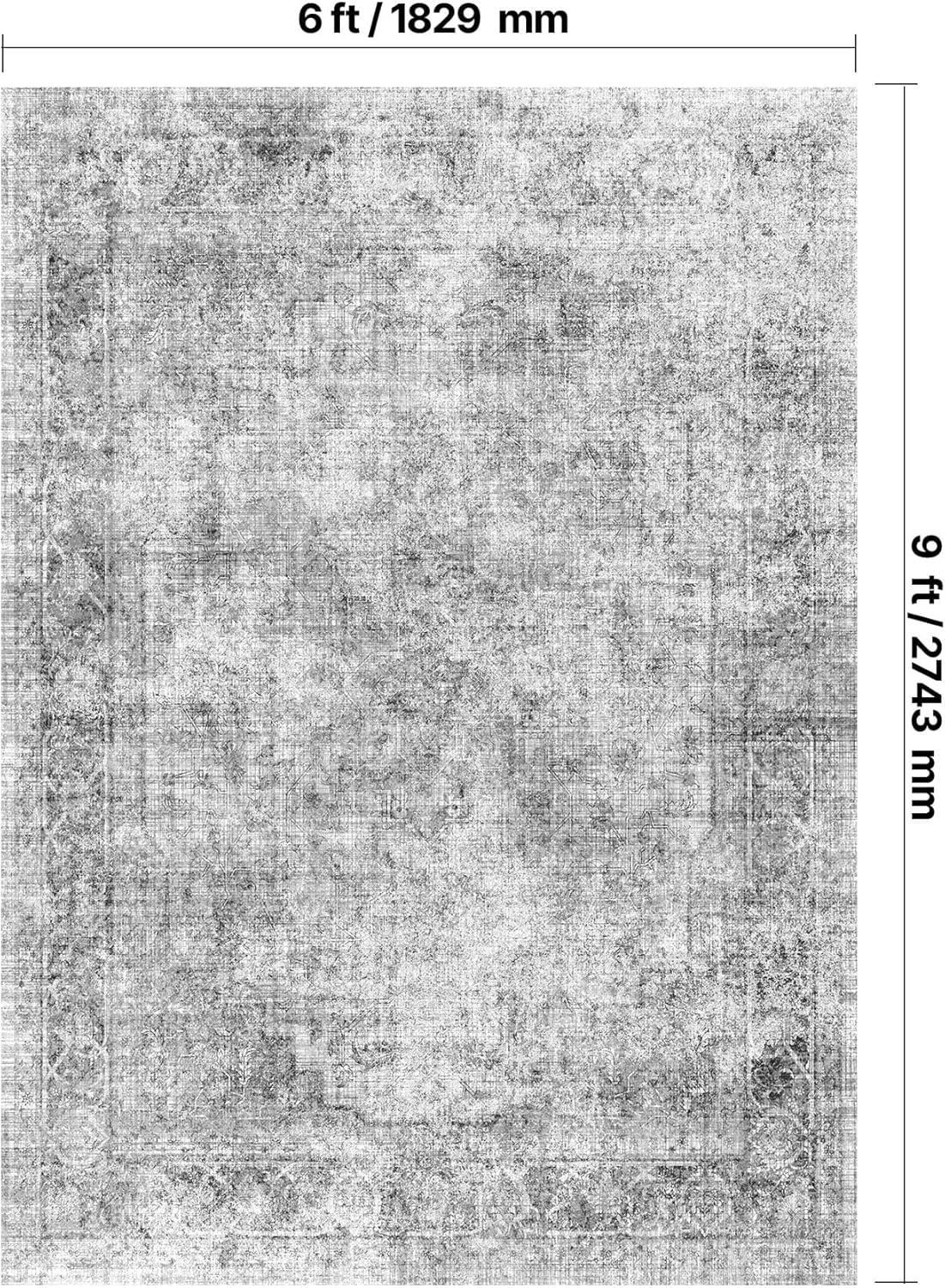 imageVEVOR 6 x 9 ft Area Rug Large Washable Boho Rug NonSlip and TearResistant Soft Carpet Pet ampamp Child Friendly Bohemian Area Rugs Indoor Mat for Bedroom Living Room Kids Room Entryway GrayGrey