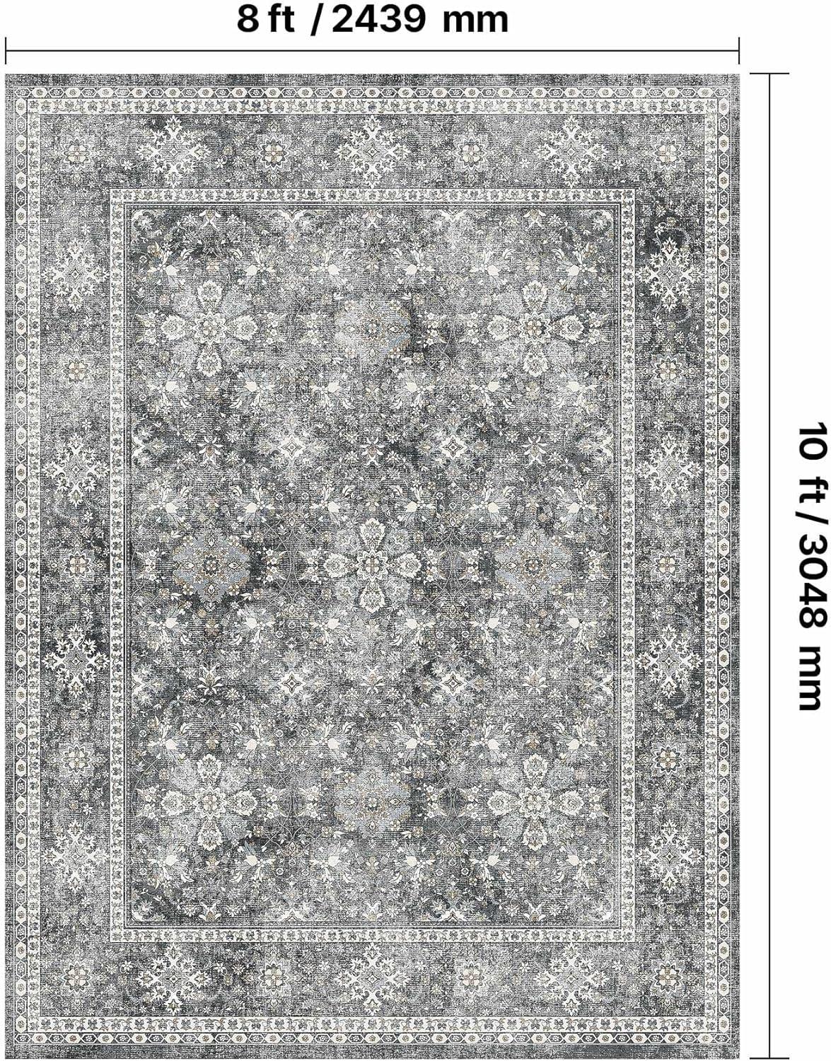 imageVEVOR 6 x 9 ft Area Rug Large Washable Boho Rug NonSlip and TearResistant Soft Carpet Pet ampamp Child Friendly Bohemian Area Rugs Indoor Mat for Bedroom Living Room Kids Room Entryway GrayGrey