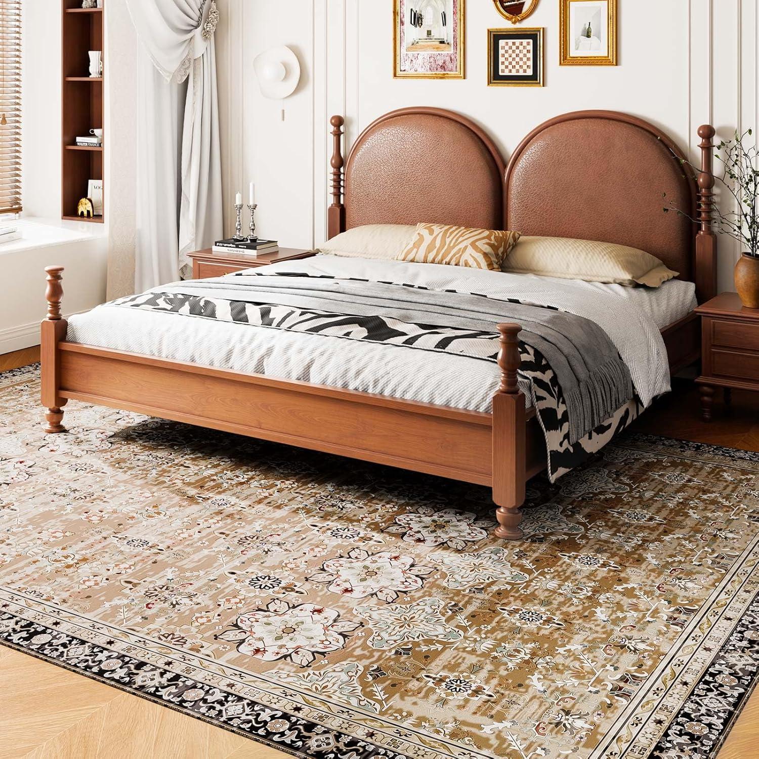 imageVEVOR 6 x 9 ft Area Rug Large Washable Boho Rug NonSlip and TearResistant Soft Carpet Pet ampamp Child Friendly Bohemian Area Rugs Indoor Mat for Bedroom Living Room Kids Room Entryway GrayBrown Green