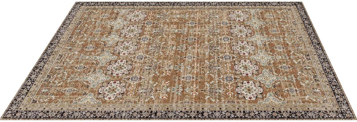 imageVEVOR 6 x 9 ft Area Rug Large Washable Boho Rug NonSlip and TearResistant Soft Carpet Pet ampamp Child Friendly Bohemian Area Rugs Indoor Mat for Bedroom Living Room Kids Room Entryway GrayBrown Green
