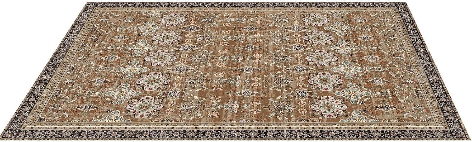 imageVEVOR 6 x 9 ft Area Rug Large Washable Boho Rug NonSlip and TearResistant Soft Carpet Pet ampamp Child Friendly Bohemian Area Rugs Indoor Mat for Bedroom Living Room Kids Room Entryway GrayBrown Green