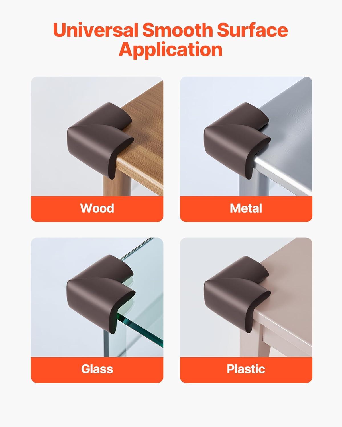 imageVEVOR Baby Proofing Edge Corner Protector 18 ft Edge Cushion 8 Corner Pads Soft NBR Foam 3M Adhesive Child Proof Table Safety Bumper Guards Easy Installation for Furniture Fireplace Protection