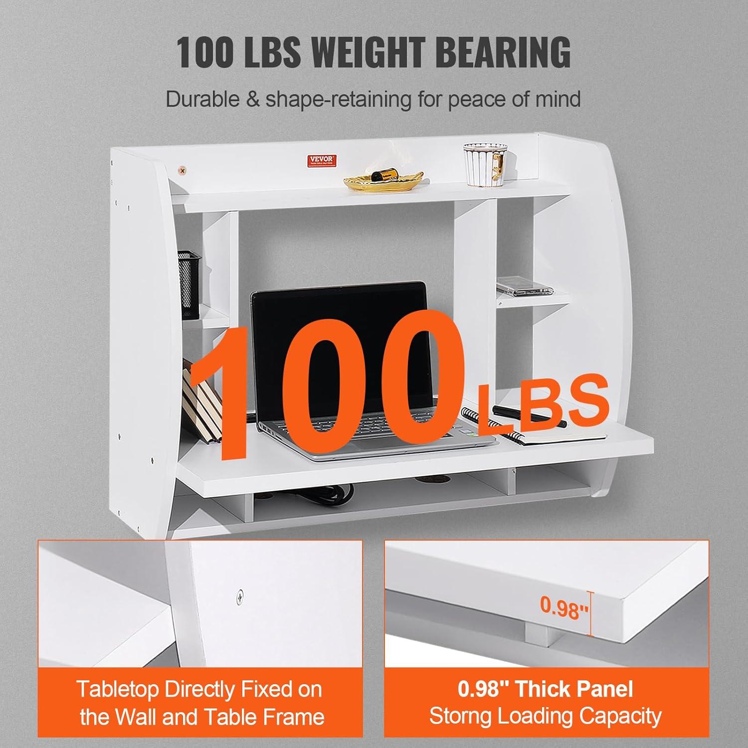 imageVEVOR Desktop Bookshelf Storage Organizer with 5 Shelves for Computer Desk Wooden Shelf Desk Hutch with AntiSlip Feet Pads Desk Top Display Rack for Office Home ampamp Dorm WhiteGrey