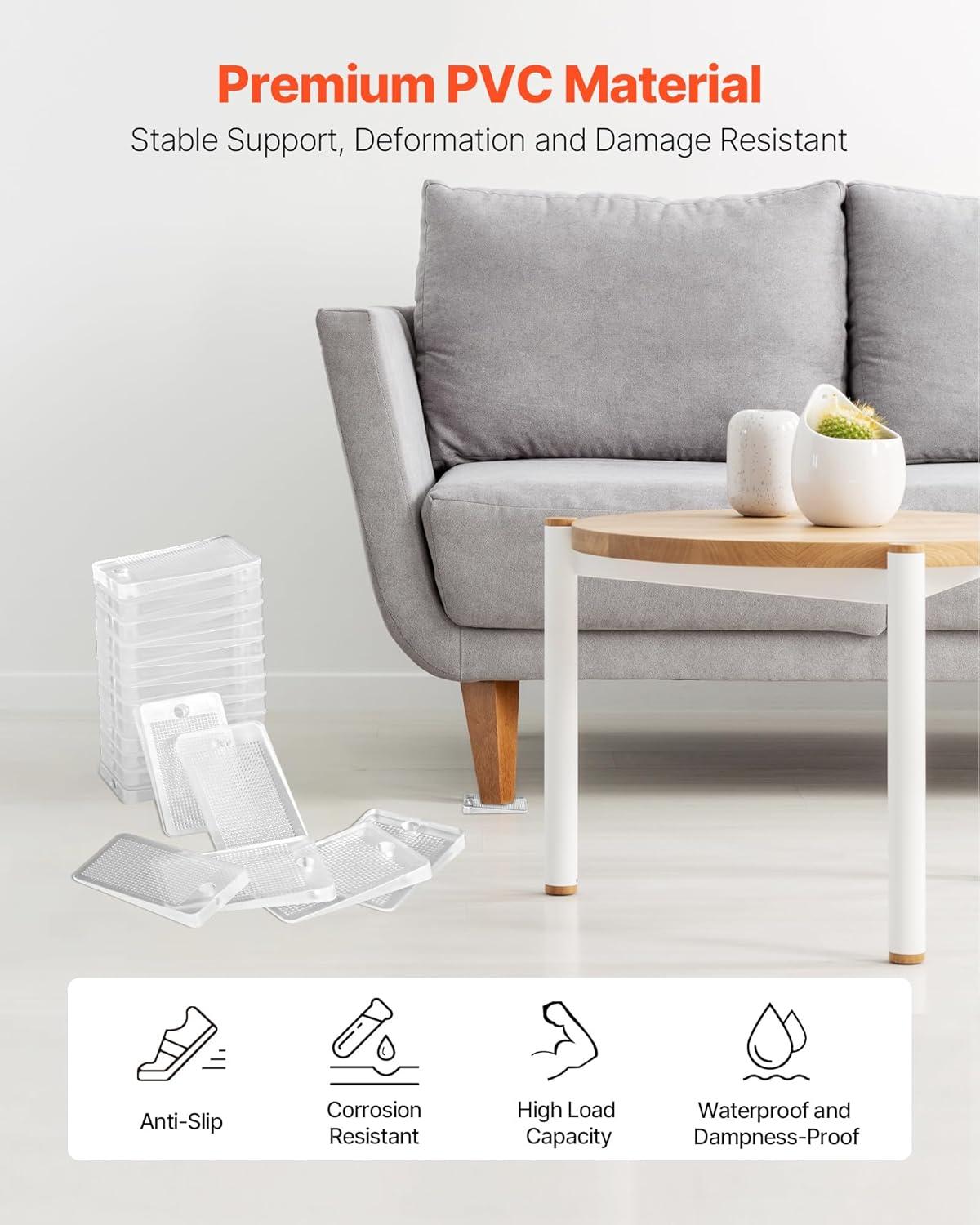 imageVEVOR Furniture Leveling Shims 30 PCS 197 x 116 x 022 inch NonSkid Clear Plastic Pads EasytoCut Furniture Leveler Ideal Shim Leveler for Couch Refrigerator Table Legs to Avoid Wobbling