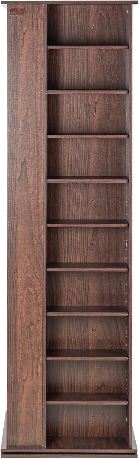 imageVEVOR Media Storage Cabinet 34 Compartments Rotating Media Tower Protects ampamp Organizes Music Movie Video Games or Memorabilia Collections Espresso