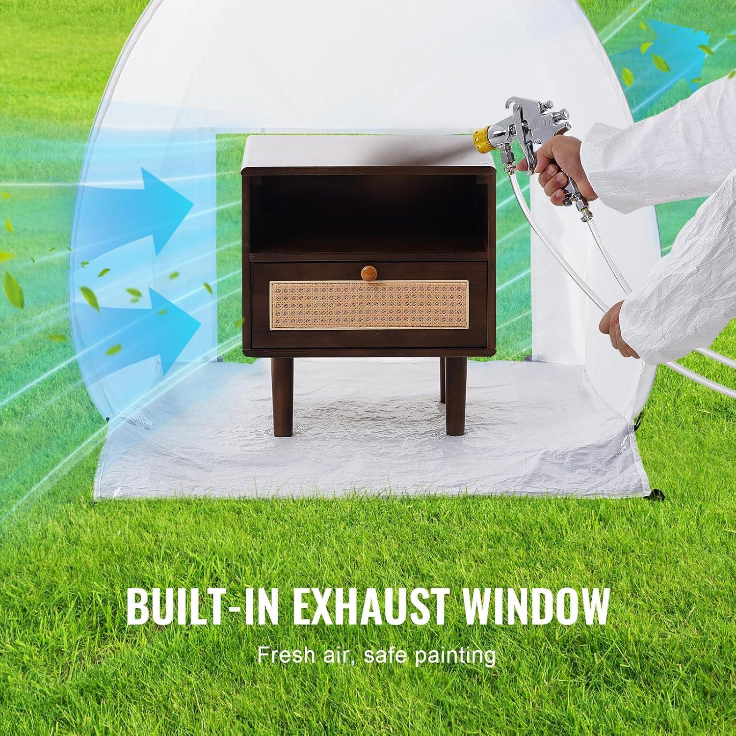 imageVEVOR Paint Booth Tent 60 x 60 x 70 in PopUp Portable Spray Paint Tent with Builtin Floor Exhaust Window and Storage Bag Foldable Paint Booth for Furniture DIY Hobby Tool Painting Station40 x 35 x 40 in