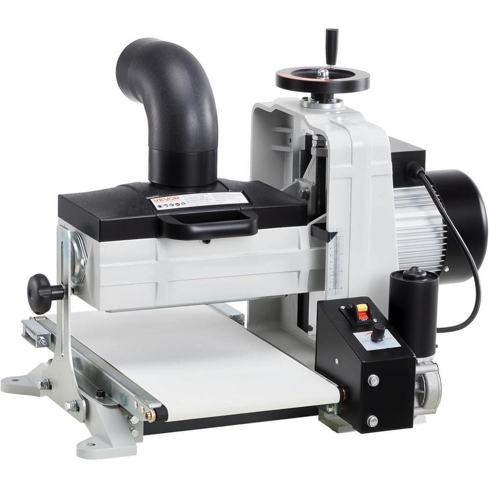 imageVEVOR 22quot Drum Sander with Stand ampamp Extension Tables 175HP 1440RPM Dual Motor Drum Sander for Woodworking  Variable Speed Conveyor Belt 4quot Dust Collection Port for Cabinet ampamp Furniture Finishing10Inch