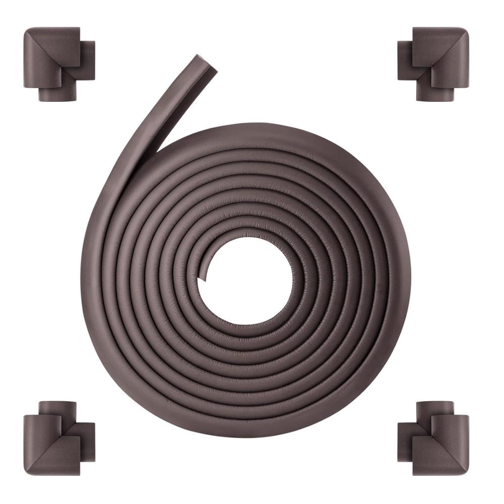 imageVEVOR Baby Proofing Edge Corner Protector 18 ft Edge Cushion 8 Corner Pads Soft NBR Foam 3M Adhesive Child Proof Table Safety Bumper Guards Easy Installation for Furniture Fireplace Protection