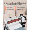 imageVEVOR 22quot Drum Sander with Stand ampamp Extension Tables 175HP 1440RPM Dual Motor Drum Sander for Woodworking  Variable Speed Conveyor Belt 4quot Dust Collection Port for Cabinet ampamp Furniture Finishing22Inch