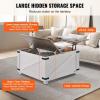 imageVEVOR 315quot Farmhouse Coffee Table Hinged Lift Top Coffee Square Table with Storage Compartment Wooden Rustic Cocktail Table for Living Room Bedroom Apartment Studio Gray ampamp White315 Inch
