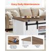 imageVEVOR 394 in Farmhouse Lift Top Coffee Table Rustic Center Table with Barn Door and Hidden Storage Compartment Modern Rectangle Lifting Tabletop for Living Room Office Home Easy Assembly BrownWhite Rustic Brown
