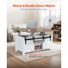 imageVEVOR 394 in Farmhouse Lift Top Coffee Table Rustic Center Table with Barn Door and Hidden Storage Compartment Modern Rectangle Lifting Tabletop for Living Room Office Home Easy Assembly BrownWhite Rustic Brown