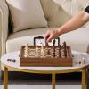 imageVEVOR 3in1 Chess Checkers Backgammon Table Set 18 Inch Premium Wooden Chess Table Deluxe Combo Game Table Furniture Set Chess Set Board Game Gift for Family Board GamesBrown