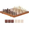 imageVEVOR 3in1 Chess Checkers Backgammon Table Set 18 Inch Premium Wooden Chess Table Deluxe Combo Game Table Furniture Set Chess Set Board Game Gift for Family Board GamesBrown