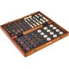 imageVEVOR 3in1 Chess Checkers Backgammon Table Set 18 Inch Premium Wooden Chess Table Deluxe Combo Game Table Furniture Set Chess Set Board Game Gift for Family Board GamesBrown