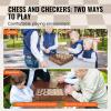 imageVEVOR 3in1 Chess Checkers Backgammon Table Set 18 Inch Premium Wooden Chess Table Deluxe Combo Game Table Furniture Set Chess Set Board Game Gift for Family Board GamesBrown