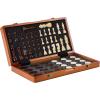 imageVEVOR 3in1 Chess Checkers Backgammon Table Set 18 Inch Premium Wooden Chess Table Deluxe Combo Game Table Furniture Set Chess Set Board Game Gift for Family Board GamesBrown