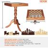 imageVEVOR 3in1 Chess Checkers Backgammon Table Set 18 Inch Premium Wooden Chess Table Deluxe Combo Game Table Furniture Set Chess Set Board Game Gift for Family Board GamesBrown