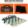 imageVEVOR 3in1 Chess Checkers Backgammon Table Set 18 Inch Premium Wooden Chess Table Deluxe Combo Game Table Furniture Set Chess Set Board Game Gift for Family Board GamesWhiteBlack