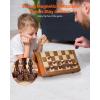 imageVEVOR 3in1 Chess Checkers Backgammon Table Set 18 Inch Premium Wooden Chess Table Deluxe Combo Game Table Furniture Set Chess Set Board Game Gift for Family Board GamesBrown