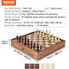 imageVEVOR 3in1 Chess Checkers Backgammon Table Set 18 Inch Premium Wooden Chess Table Deluxe Combo Game Table Furniture Set Chess Set Board Game Gift for Family Board GamesBrown