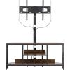 imageVEVOR 45quot TV Stand with Mount for up to 75 in TVs Entertainment Center with Power Outlet ampamp LED Lights Height Adjustable TV Console with Mount with 3 Tiers Storage Cabinets for Bedroom Living Room