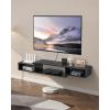 imageVEVOR 59quot Floating TV Stand with Power ampamp USB Outlet Wall Mounted TV Console Entertainment Center Modern Floating Under TV Shelf with Storage for Audio Video Cable Box Game Console Black