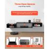 imageVEVOR 59quot Floating TV Stand with Power ampamp USB Outlet Wall Mounted TV Console Entertainment Center Modern Floating Under TV Shelf with Storage for Audio Video Cable Box Game Console Black