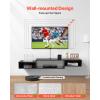 imageVEVOR 59quot Floating TV Stand with Power ampamp USB Outlet Wall Mounted TV Console Entertainment Center Modern Floating Under TV Shelf with Storage for Audio Video Cable Box Game Console Black