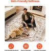 imageVEVOR 6 x 9 ft Area Rug Large Washable Boho Rug NonSlip and TearResistant Soft Carpet Pet ampamp Child Friendly Bohemian Area Rugs Indoor Mat for Bedroom Living Room Kids Room Entryway GrayBrown Red