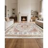 imageVEVOR 6 x 9 ft Area Rug Large Washable Boho Rug NonSlip and TearResistant Soft Carpet Pet ampamp Child Friendly Bohemian Area Rugs Indoor Mat for Bedroom Living Room Kids Room Entryway GrayBrown Red