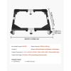 imageVEVOR All Stainless Steel Washing Machine Dolly Cart 1200lbs Heavy Duty Furniture Dolly Adjustable Fridge Stand Base with 4 Lockble Twin Wheels and 2 Strong Feet for Washer Refrigerator and Dryer23in366in