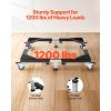 imageVEVOR All Stainless Steel Washing Machine Dolly Cart 1200lbs Heavy Duty Furniture Dolly Adjustable Fridge Stand Base with 4 Lockble Twin Wheels and 2 Strong Feet for Washer Refrigerator and Dryer23in366in