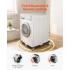 imageVEVOR All Stainless Steel Washing Machine Dolly Cart 1200lbs Heavy Duty Furniture Dolly Adjustable Fridge Stand Base with 4 Lockble Twin Wheels and 2 Strong Feet for Washer Refrigerator and Dryer23in366in