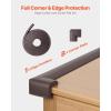 imageVEVOR Baby Proofing Edge Corner Protector 18 ft Edge Cushion 8 Corner Pads Soft NBR Foam 3M Adhesive Child Proof Table Safety Bumper Guards Easy Installation for Furniture Fireplace Protection